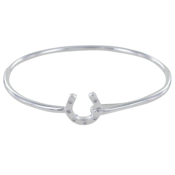 Equestrian Horseshoe Sterling Silver Bangle